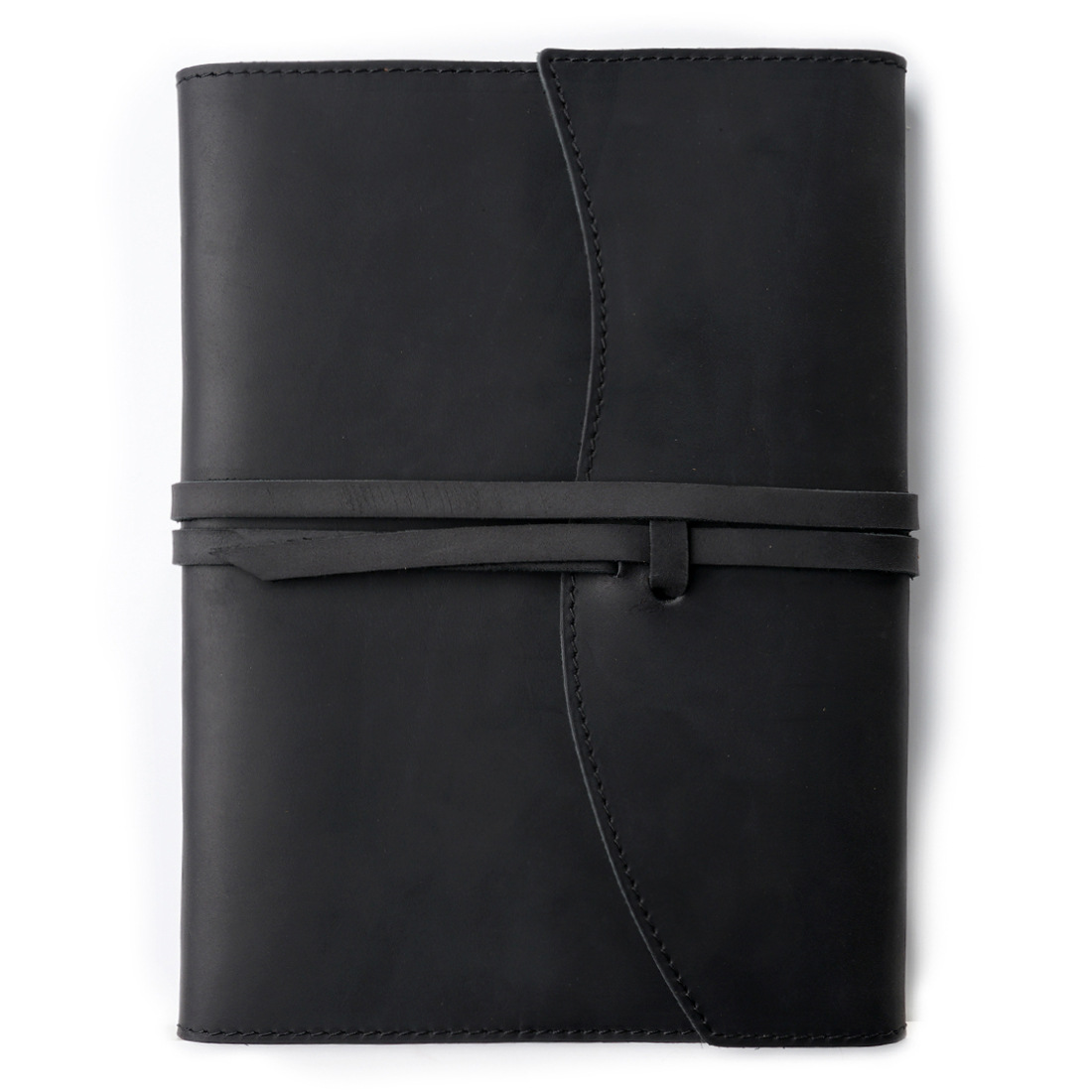 A5 革 三つ折り ノート カバー カードホルダー付き バンド閉め