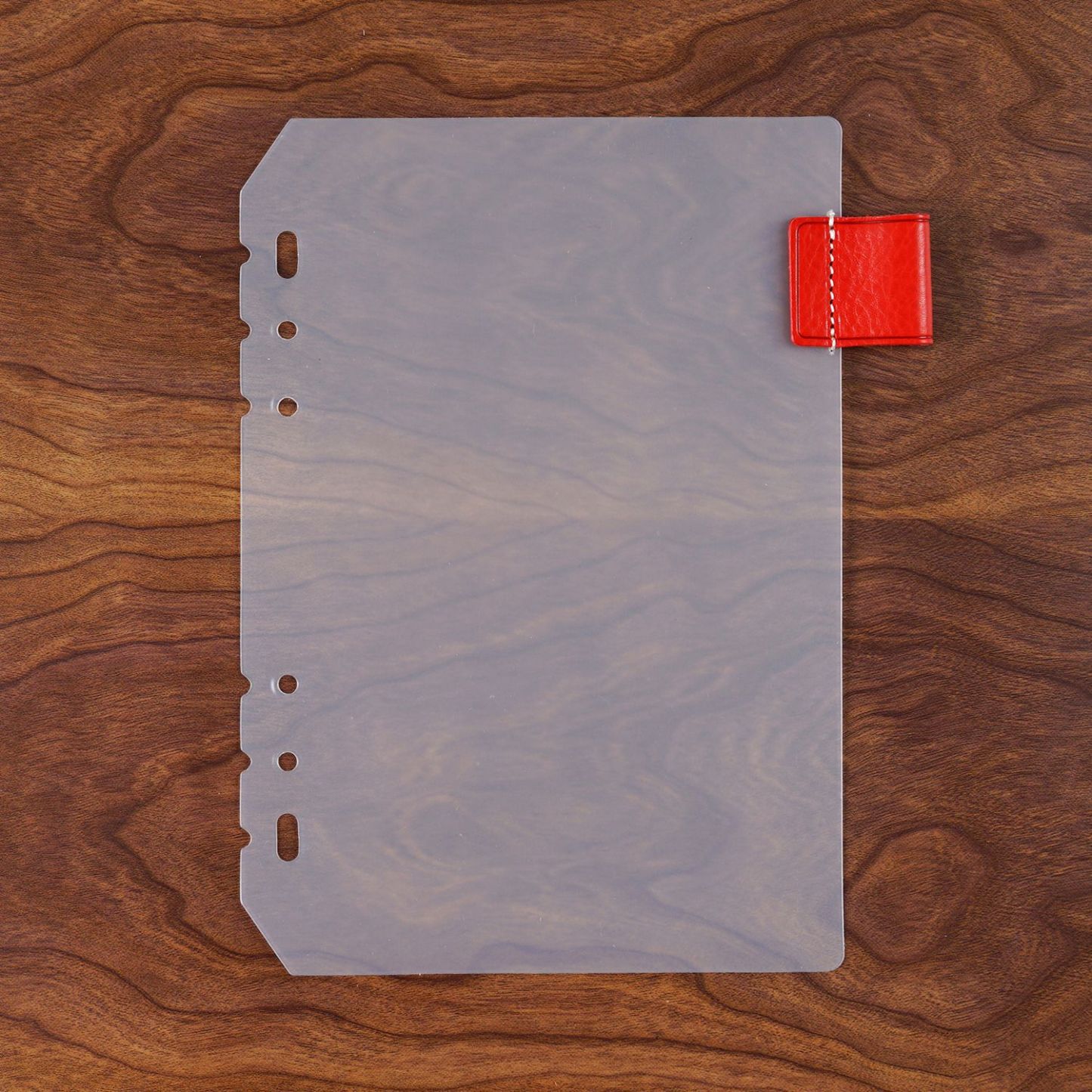 A5 6穴 バインダー用 インデックス 革 ペンホルダー付き