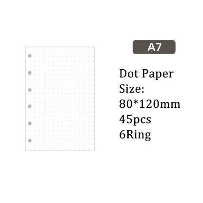 5ミリ ドット ノート 用紙 6穴 A7 ルーズリーフバインダー対応