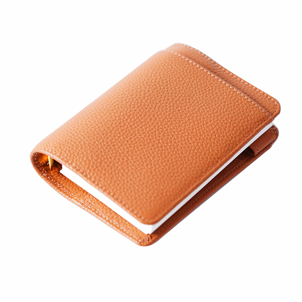 A7 6穴 バインダー 大容量 財布式 革カバー ノート