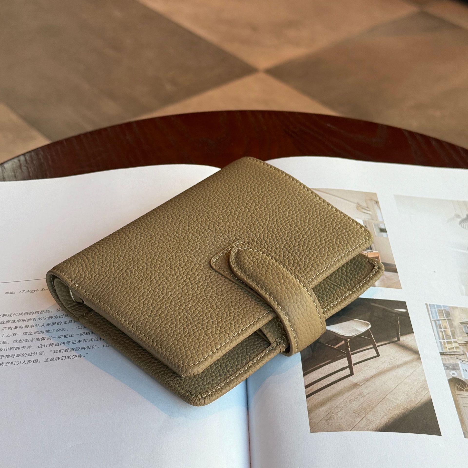 Ｍ5 5穴 バインダー 大容量収納 財布式 本革 カバー ノート