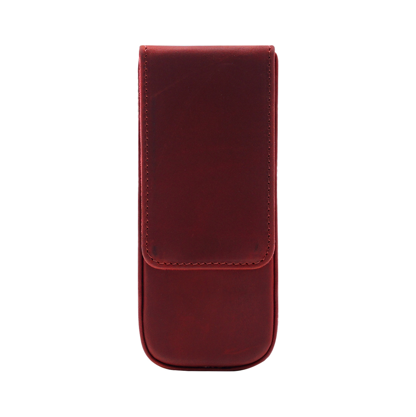 革 ペンケース 3本入れ 硬い筆箱 万年筆収納