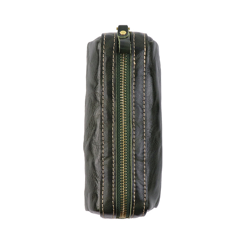 植物鞣し革 大容量 ファスナー ペンケース