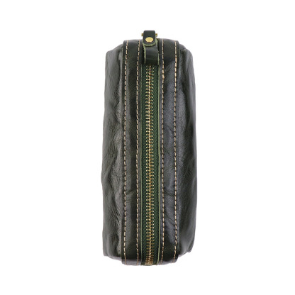 植物鞣し革 大容量 ファスナー ペンケース 