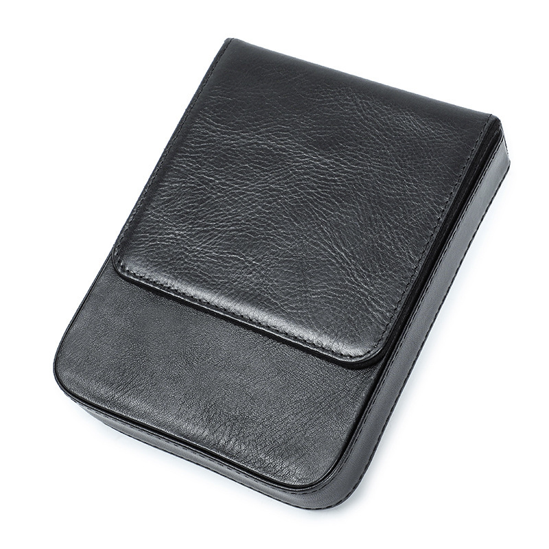 革 ペンケース 6本入れ 硬い筆箱 万年筆ケース