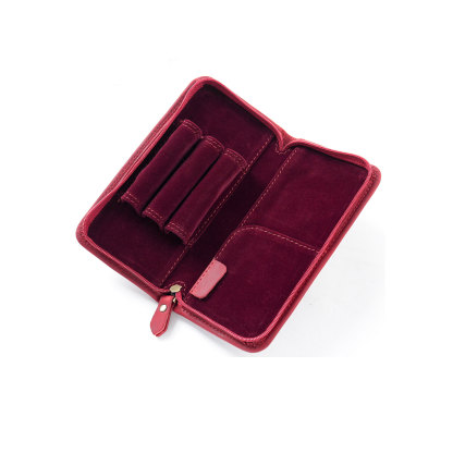 革 ペンケース 3本入れ ベルベット内部 高級万年筆対応