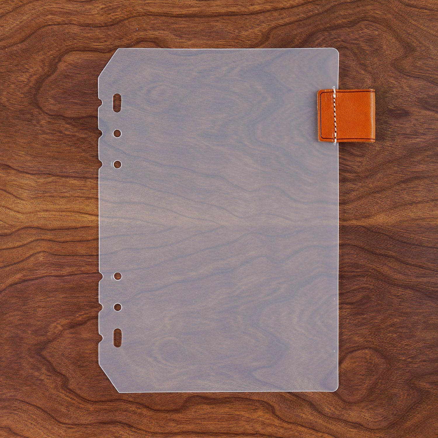 A5 6穴 バインダー用 インデックス 革 ペンホルダー付き