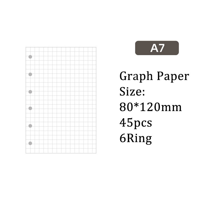 5ミリ 方眼 ノート 用紙 6穴 A7 ルーズリーフバインダー対応