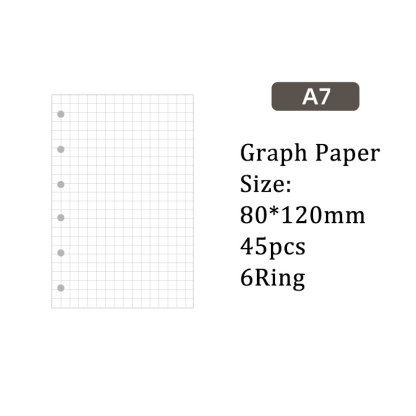 5ミリ 方眼 ノート 用紙 6穴 A7 ルーズリーフバインダー対応