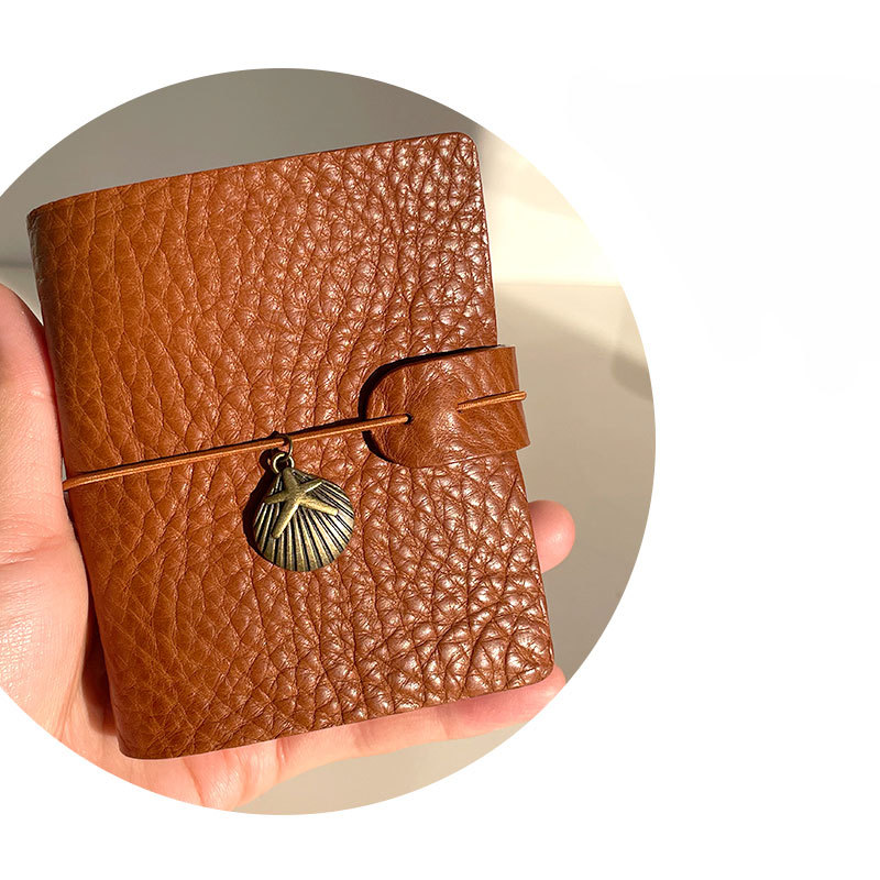 A9 3穴 バインダー 可愛い メモ帳 植物鞣し革 カバー ノート