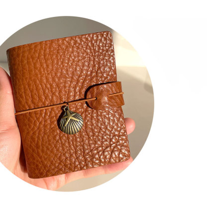 A9 3穴 バインダー 可愛い メモ帳 植物鞣し革 カバー ノート