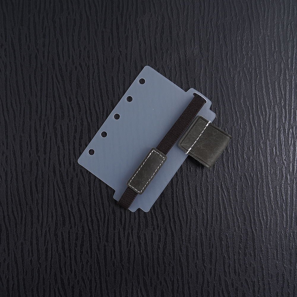 A8 5穴 バインダー用 インデックス シール帳 台紙 ペンホルダー 伸縮バンド