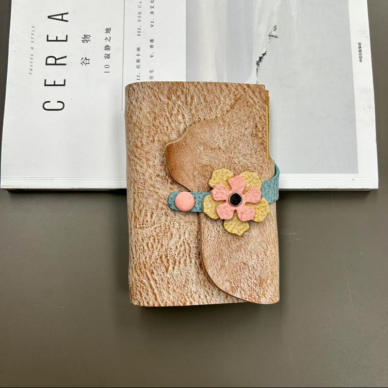 A7 6穴 バインダー 可愛い 猫 革カバー ノート