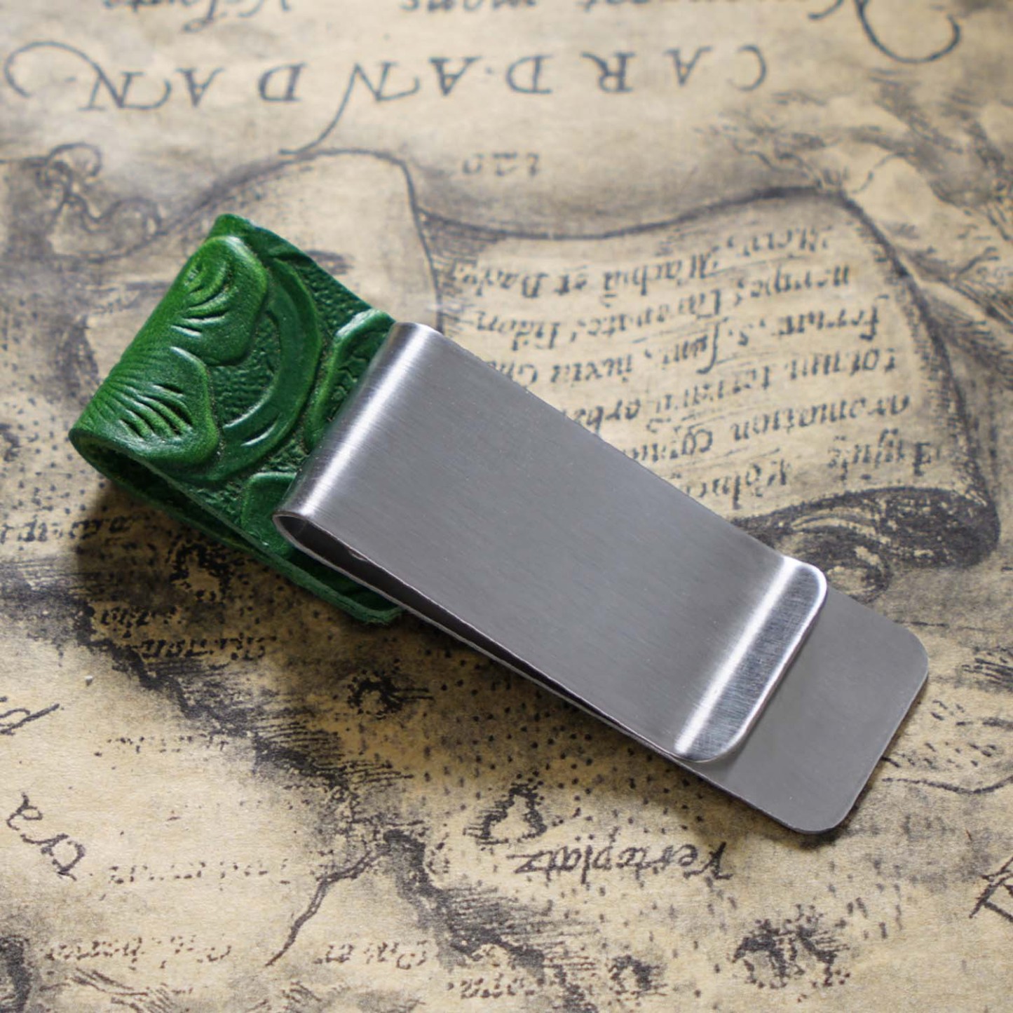 唐草模様 革 手帳 ペンホルダー