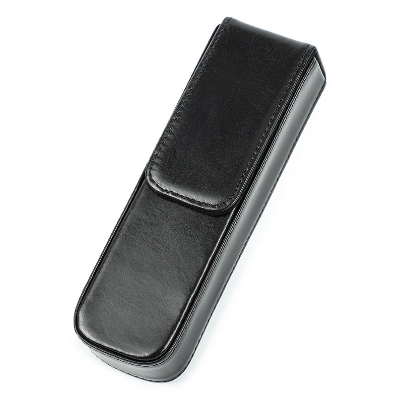 革 ペンケース 2本入れ 硬い筆箱 万年筆ケース