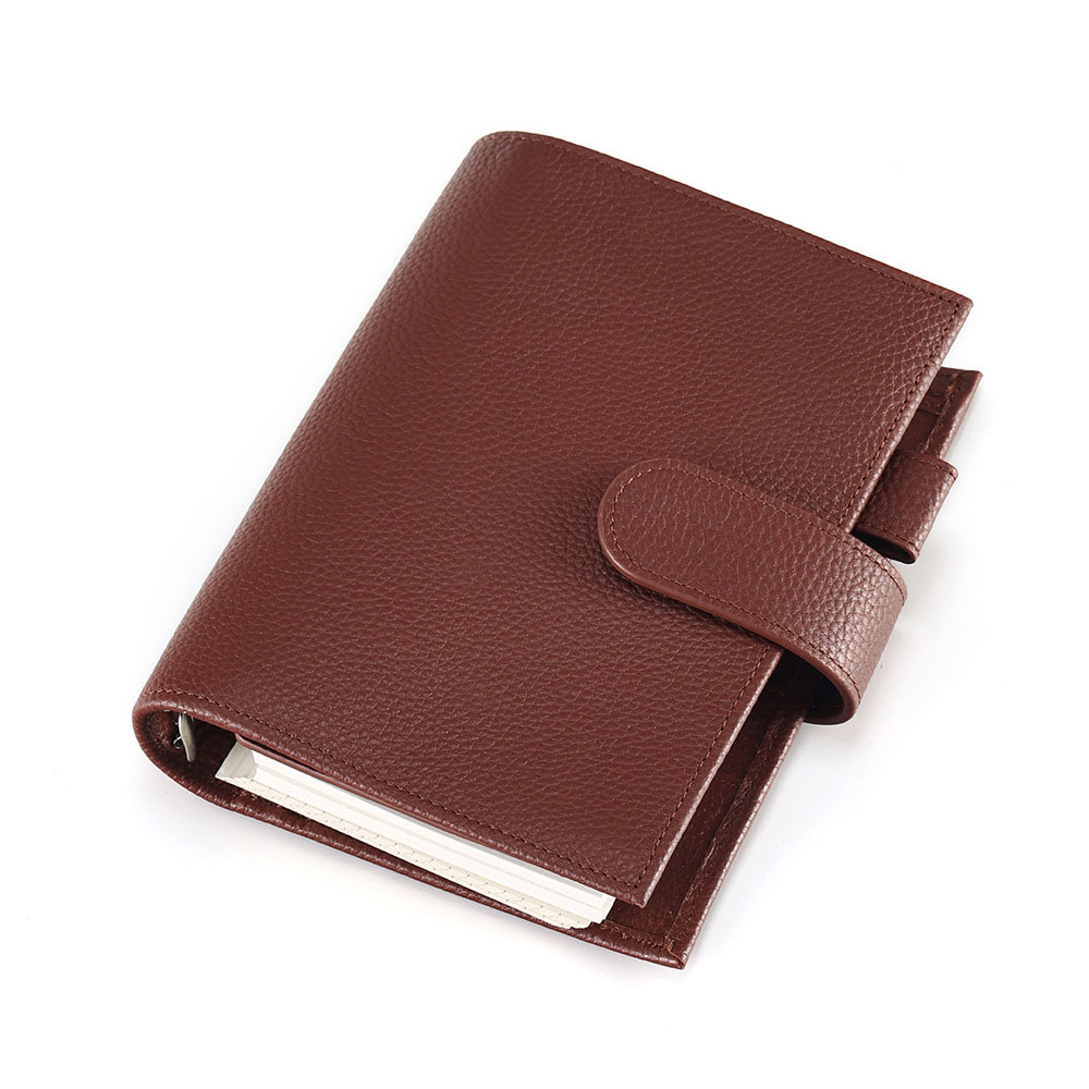 A6 Personal 財布式 6穴 バインダー 大容量収納 革カバー ノート