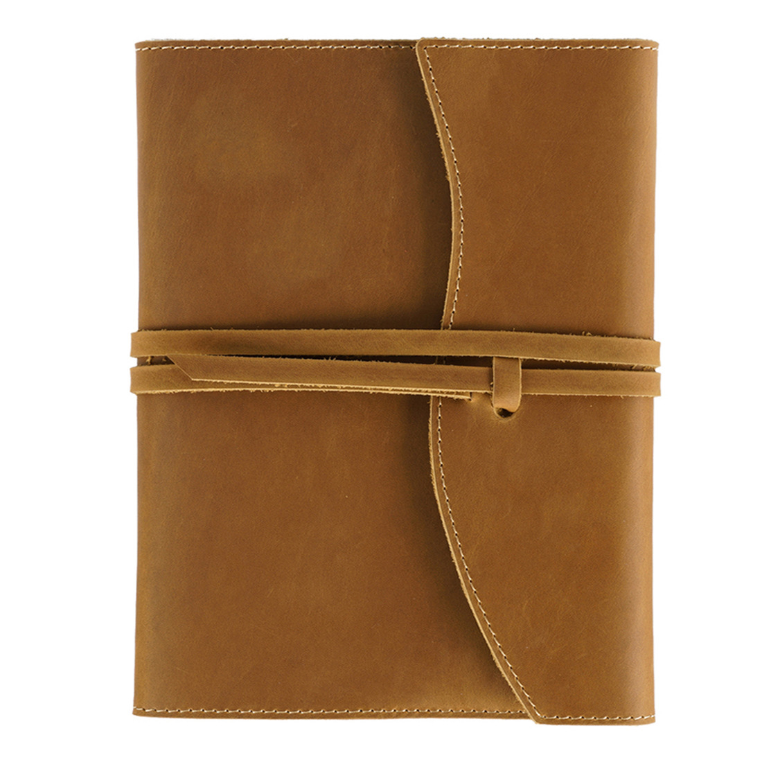 A5 革 三つ折り ノート カバー カードホルダー付き バンド閉め
