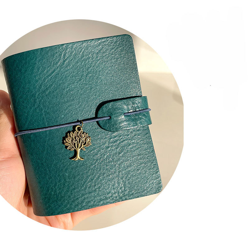 A9 3穴 バインダー 可愛い メモ帳 植物鞣し革 カバー ノート