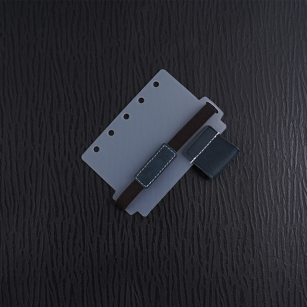 A8 5穴 バインダー用 インデックス シール帳 台紙 ペンホルダー 伸縮バンド