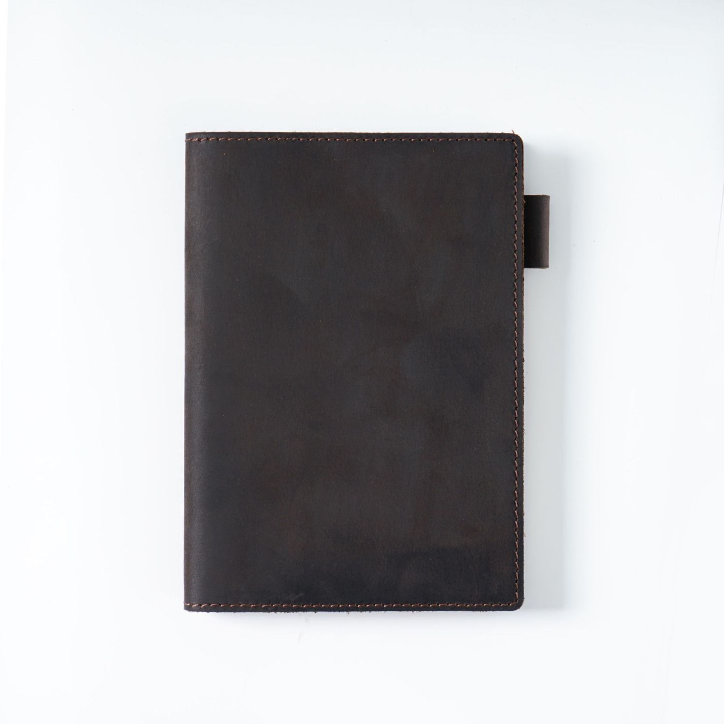 A6 水牛革 シンプル ノート カバー しおり ペンホルダー カードホルダー付き