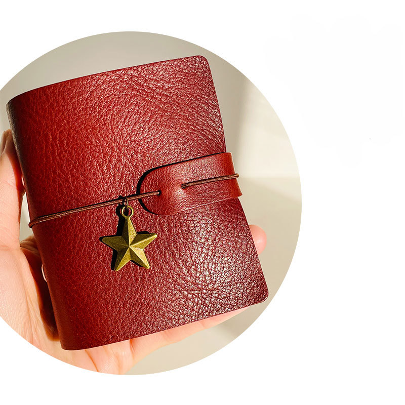 A9 3穴 バインダー 可愛い メモ帳 植物鞣し革 カバー ノート