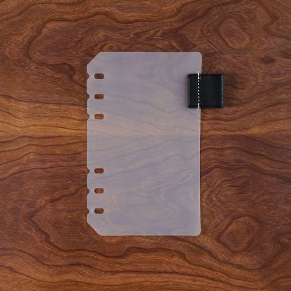 A6 6穴 バインダー用 インデックス 革 ペンホルダー付き