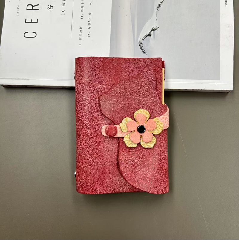 A7 6穴 バインダー 可愛い 猫 革カバー ノート