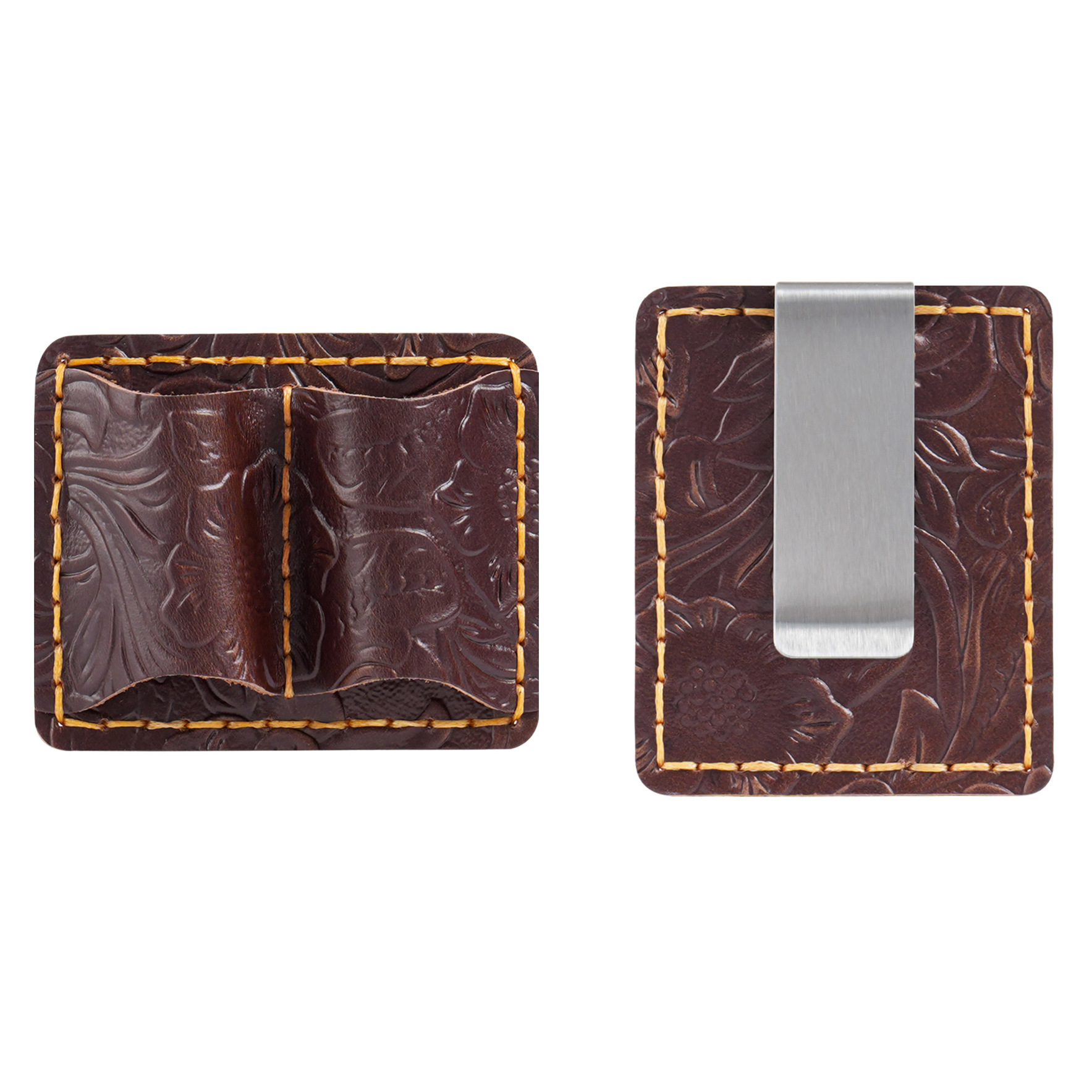 手作り の 2本差し 唐草模様 革 手帳 ペンホルダー