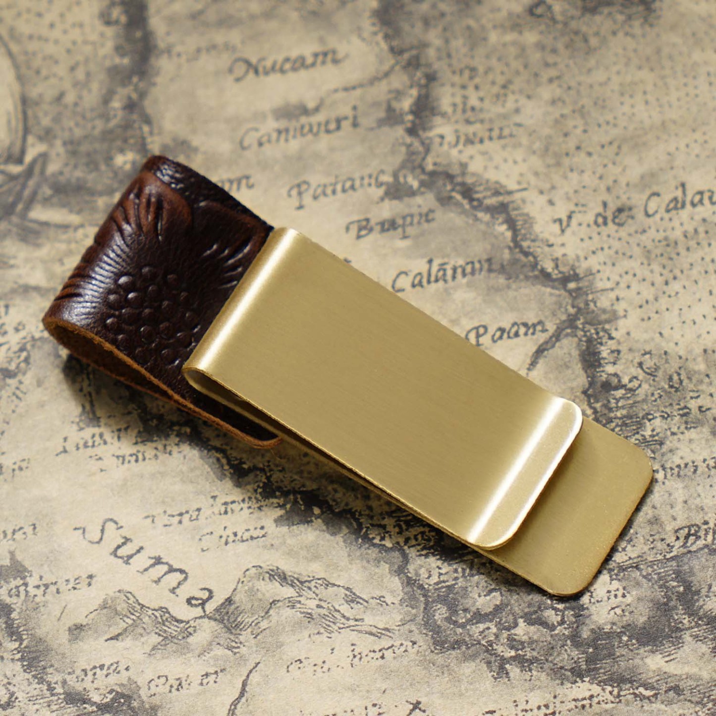 唐草模様 革 手帳 ペンホルダー