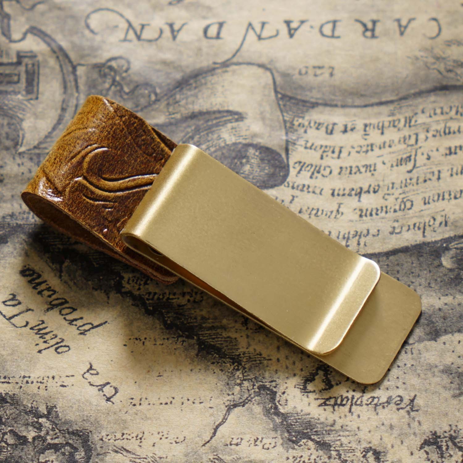 唐草模様 革 手帳 ペンホルダー