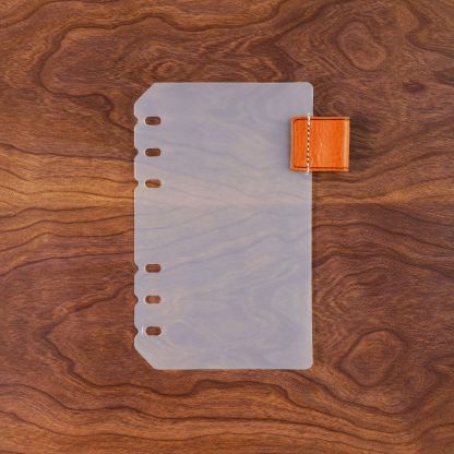 A6 6穴 バインダー用 インデックス 革 ペンホルダー付き