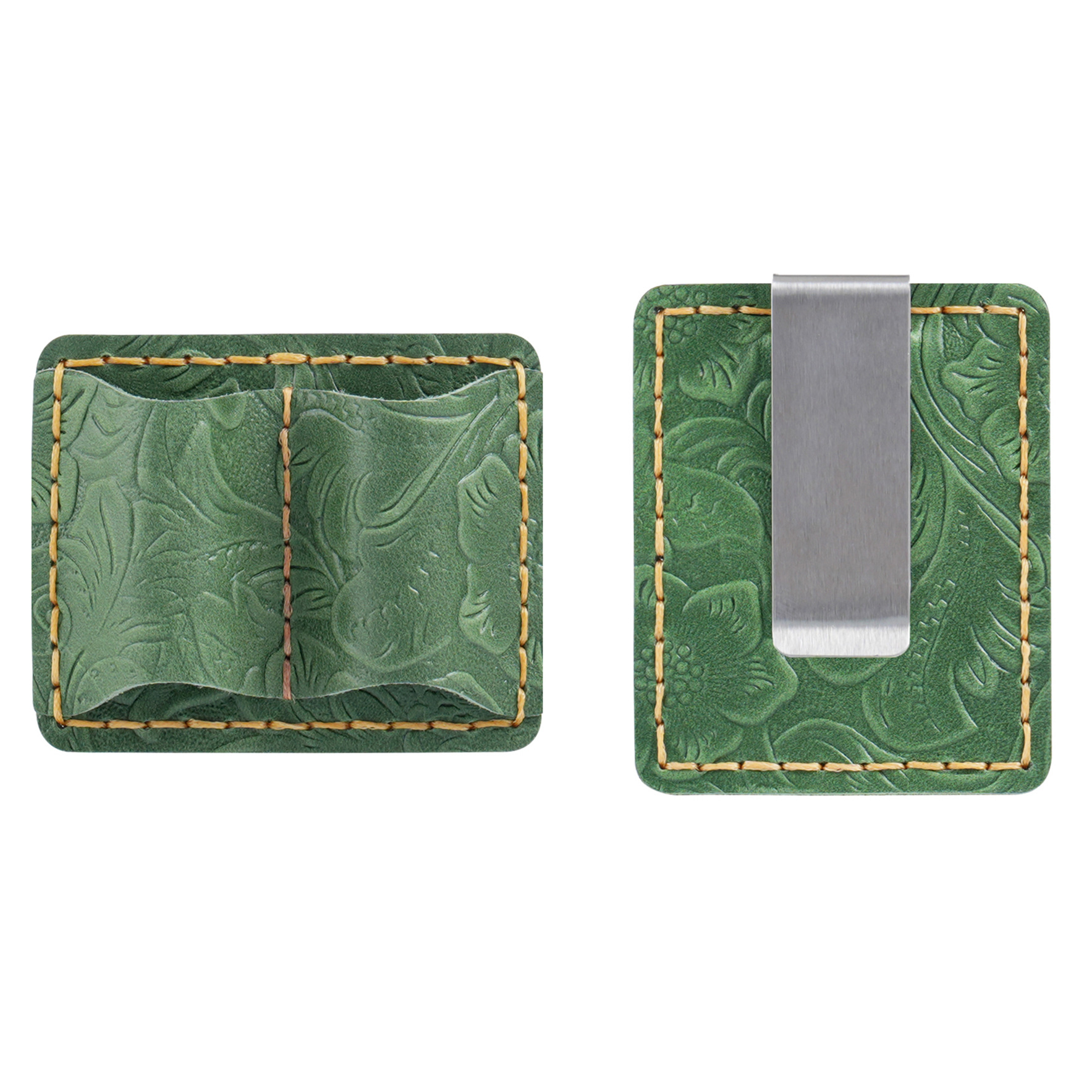 2本差し 唐草模様 革 手帳 ペンホルダー