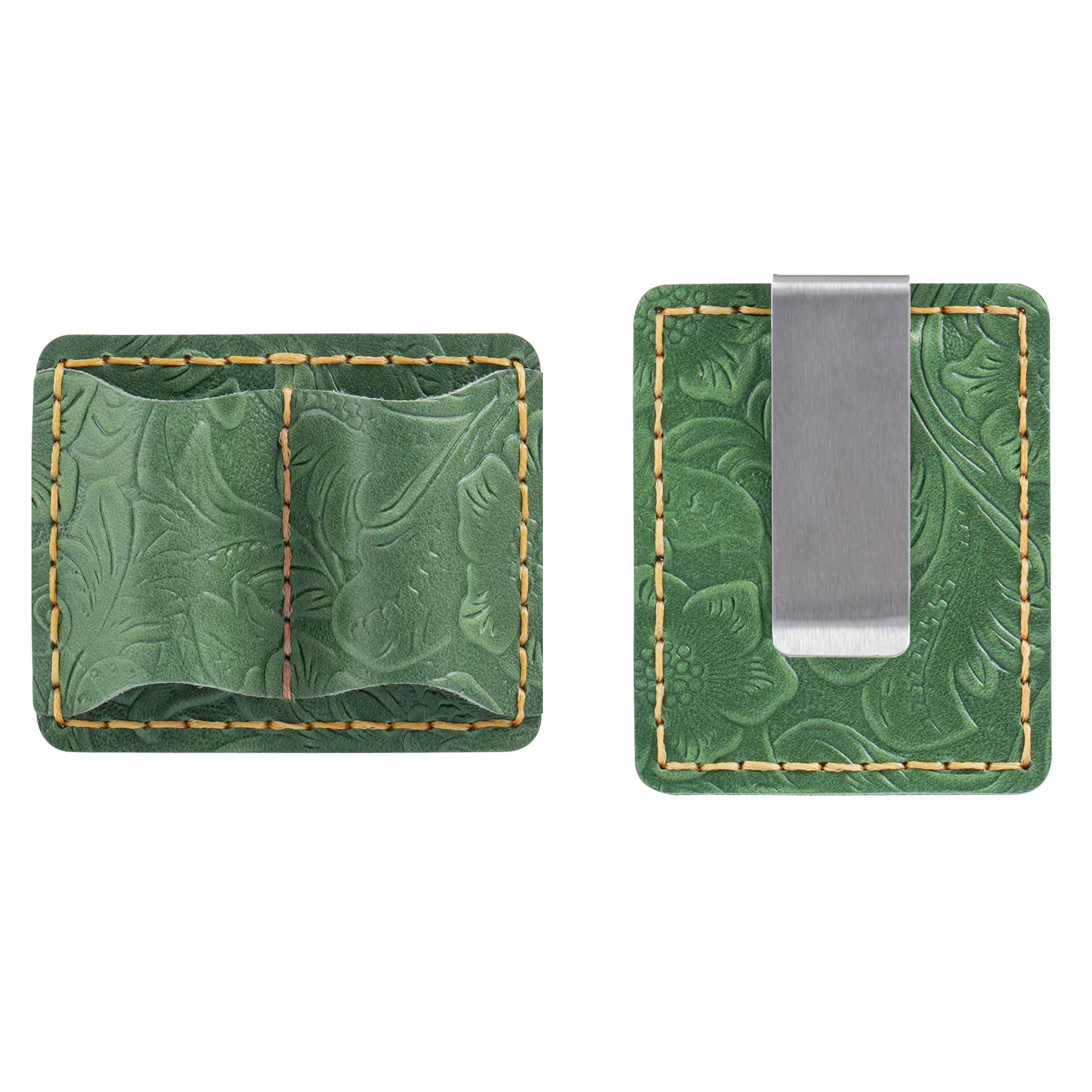 2本差し 唐草模様 革 手帳 ペンホルダー