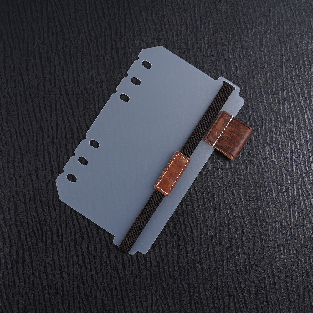 A6 6穴 バインダー用 インデックス シール帳 台紙 ペンホルダー 伸縮バンド