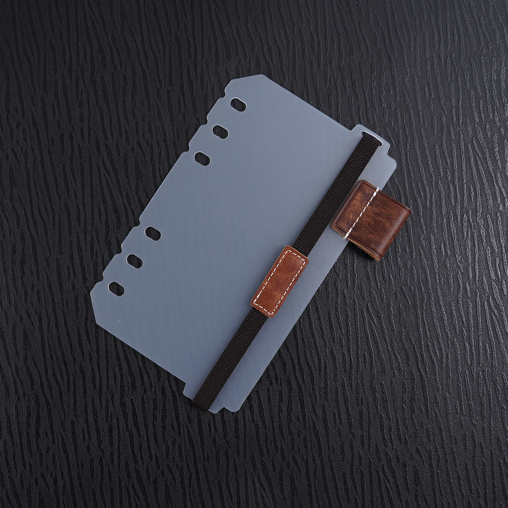 A6 6穴 バインダー用 インデックス シール帳 台紙 ペンホルダー 伸縮バンド