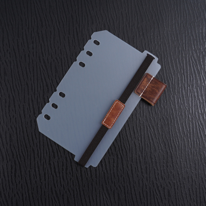 A6 6穴 バインダー用 インデックス シール帳 台紙 ペンホルダー 伸縮バンド