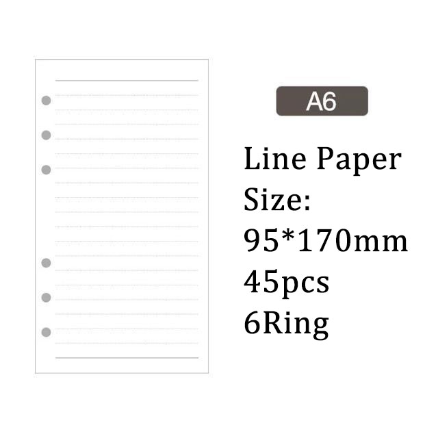 7ミリ A罫(7mm) ノート 用紙 6穴 A6 ルーズリーフバインダー対応