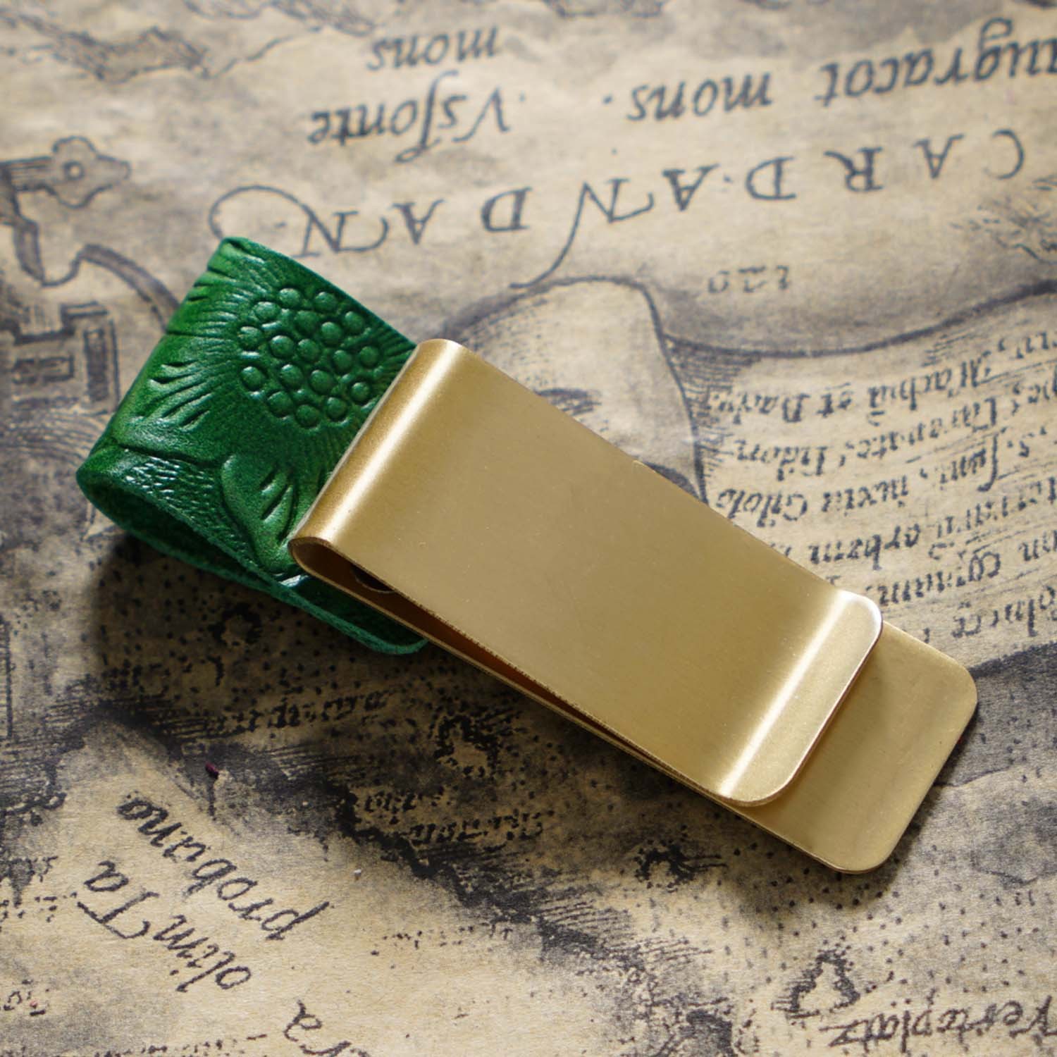 唐草模様 革 手帳 ペンホルダー