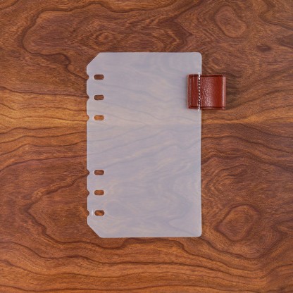 A6 6穴 バインダー用 インデックス 革 ペンホルダー付き