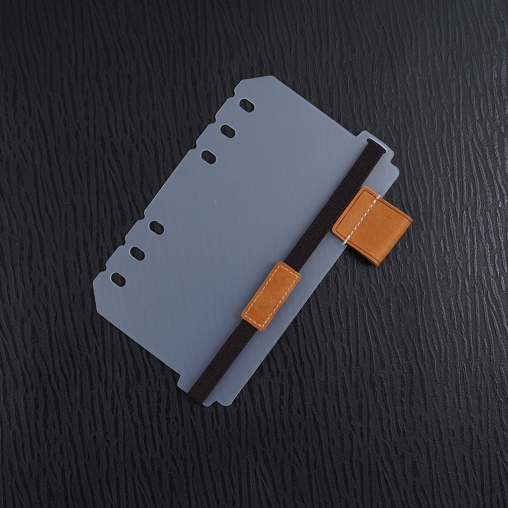 A6 6穴 バインダー用 インデックス シール帳 台紙 ペンホルダー 伸縮バンド