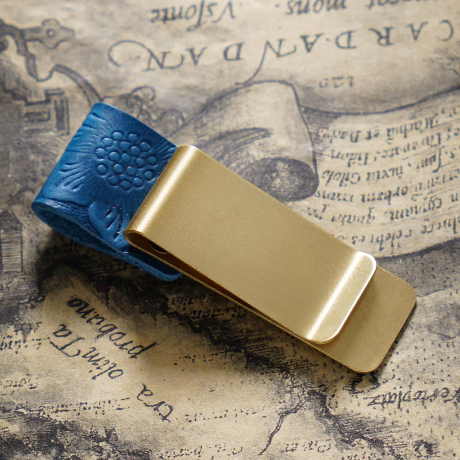 唐草模様 革 手帳 ペンホルダー