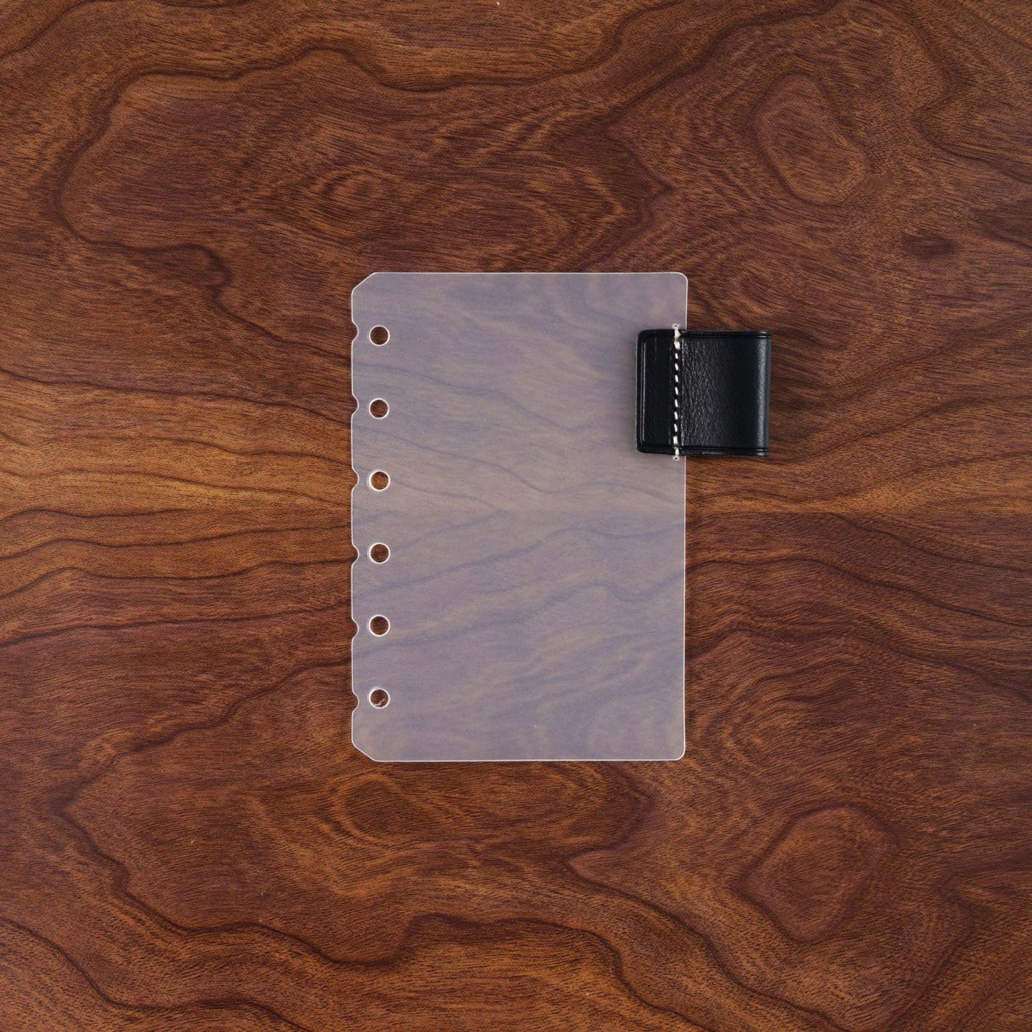 A7 6穴 バインダー用 インデックス 革 ペンホルダー付き