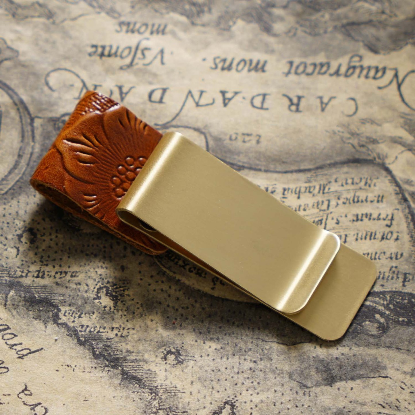 唐草模様 革 手帳 ペンホルダー