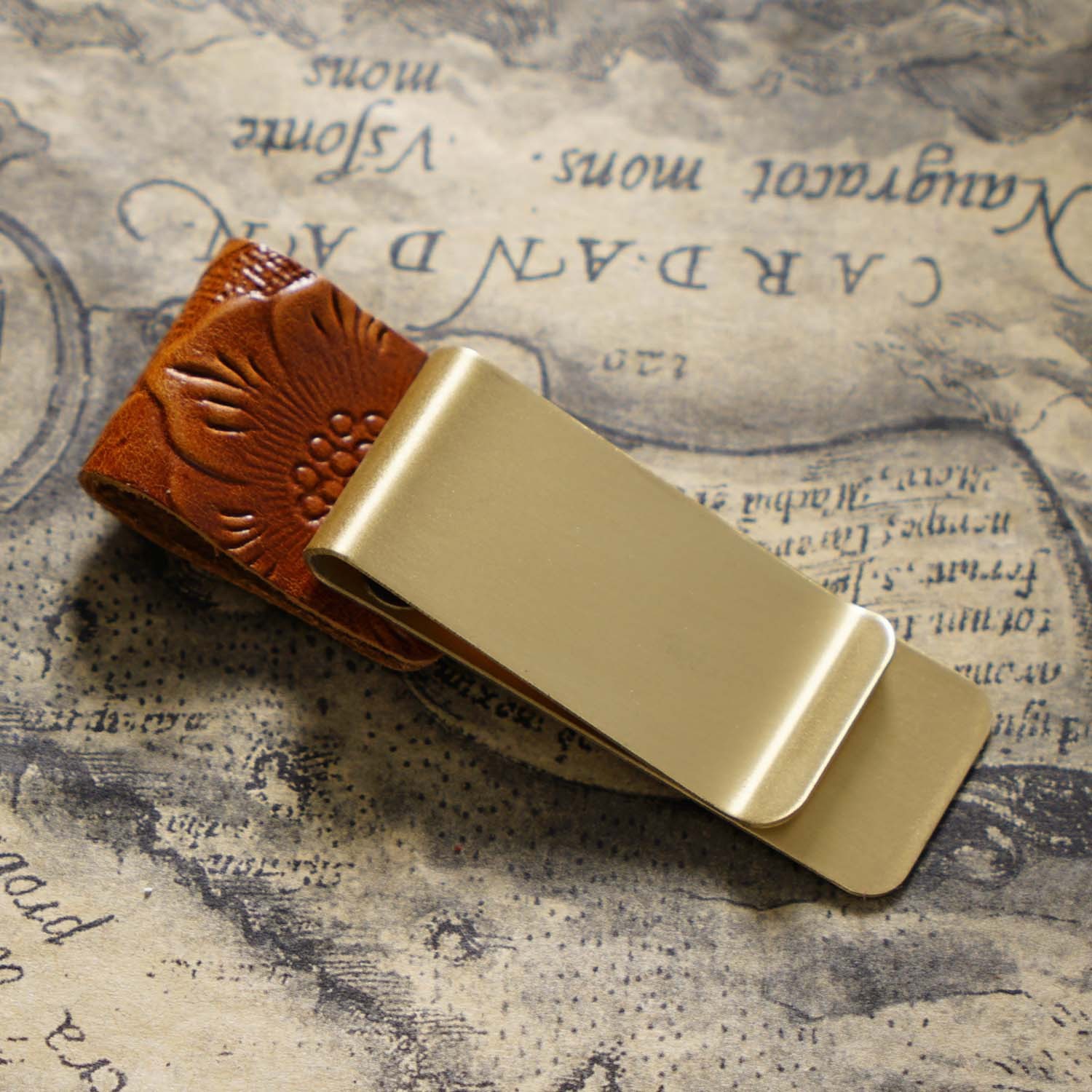 唐草模様 革 手帳 ペンホルダー