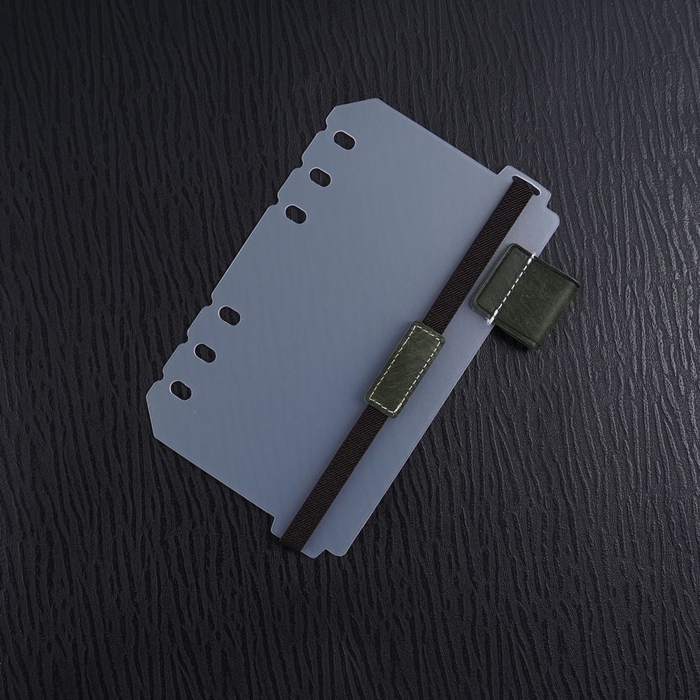 A6 6穴 バインダー用 インデックス シール帳 台紙 ペンホルダー 伸縮バンド