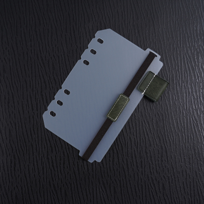 A6 6穴 バインダー用 インデックス シール帳 台紙 ペンホルダー 伸縮バンド