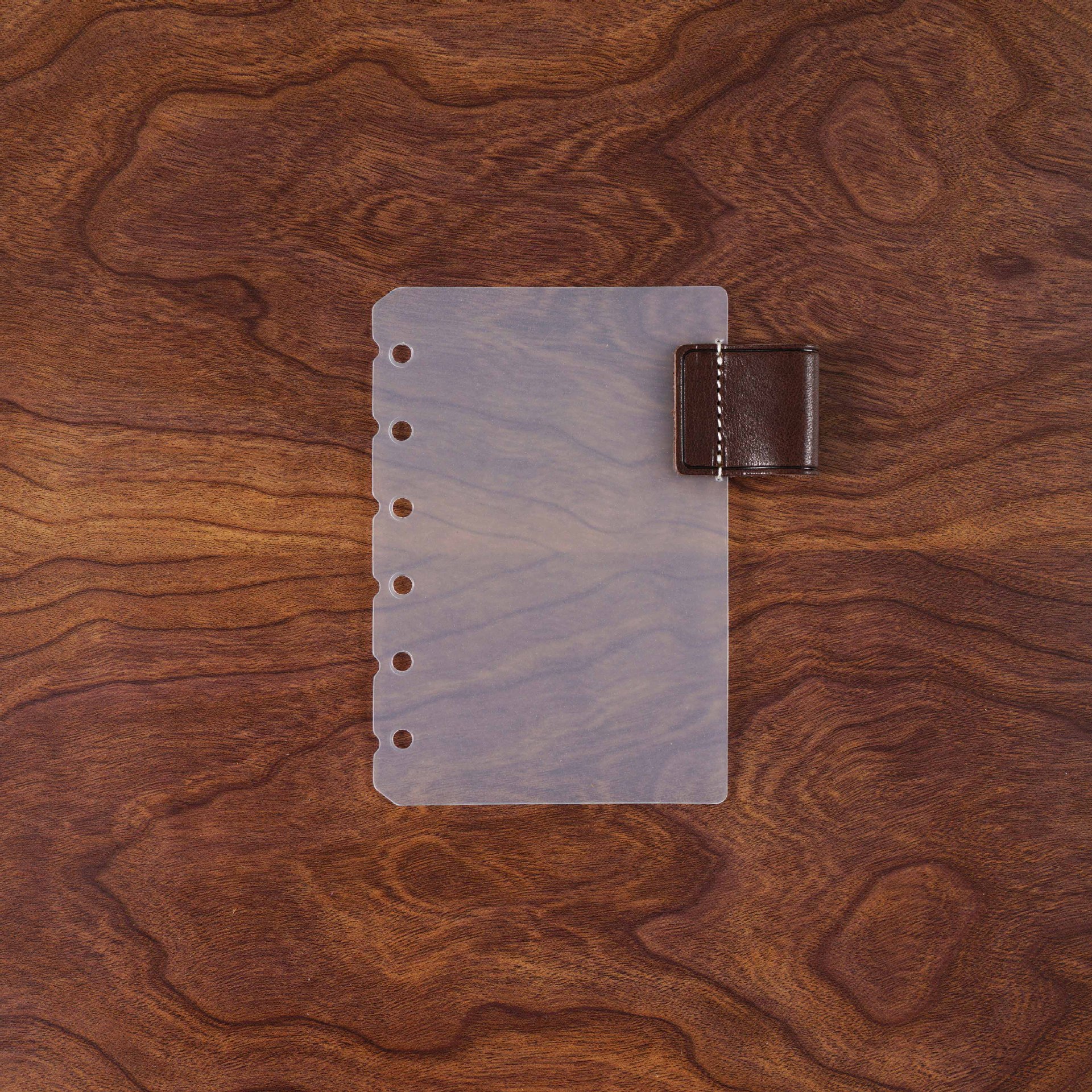 A7 6穴 バインダー用 インデックス 革 ペンホルダー付き