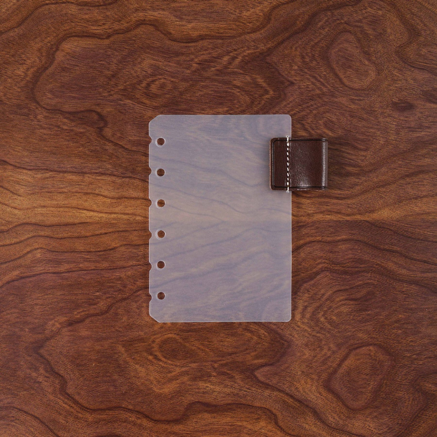 A7 6穴 バインダー用 インデックス 革 ペンホルダー付き