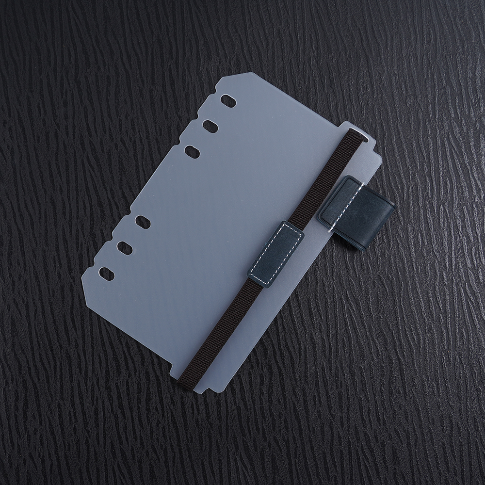 A6 6穴 バインダー用 インデックス シール帳 台紙 ペンホルダー 伸縮バンド