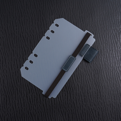 A6 6穴 バインダー用 インデックス シール帳 台紙 ペンホルダー 伸縮バンド